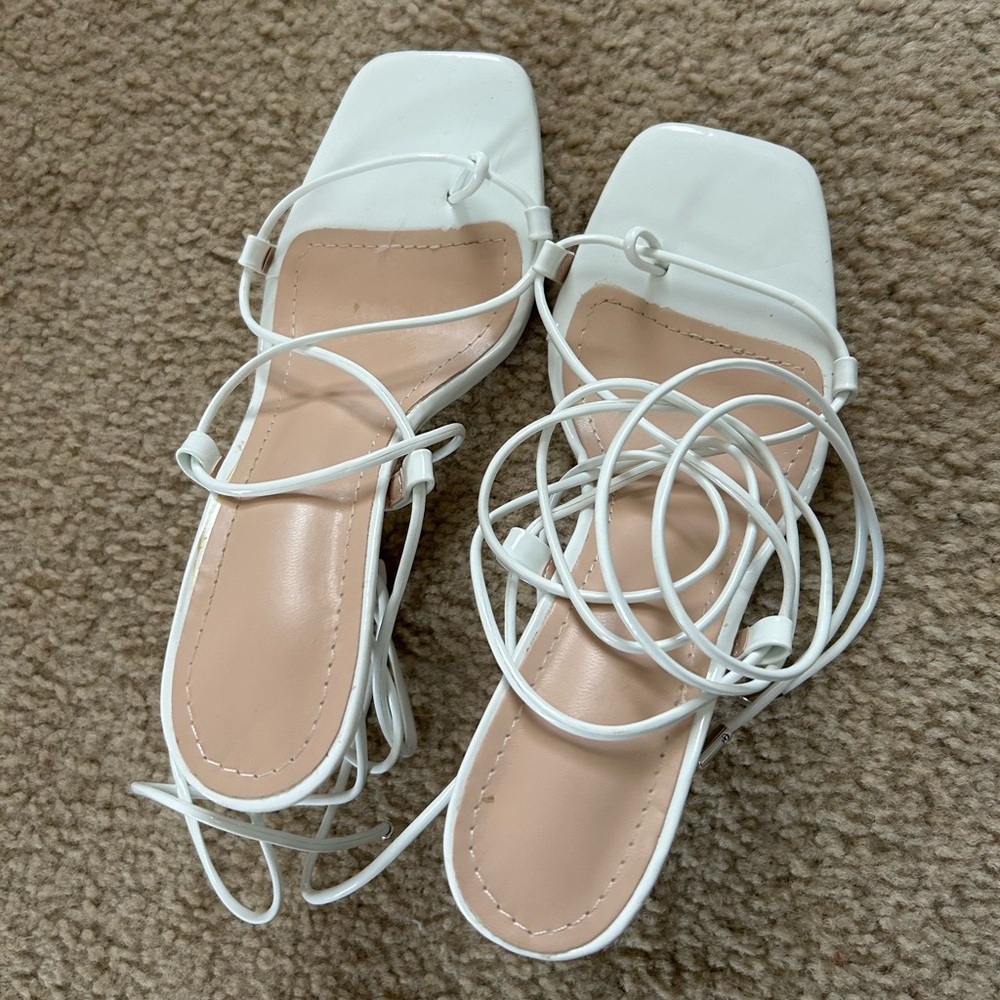 SHEIN White Strappy Heels